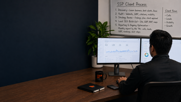 chill in Modern workspace with dual monitors